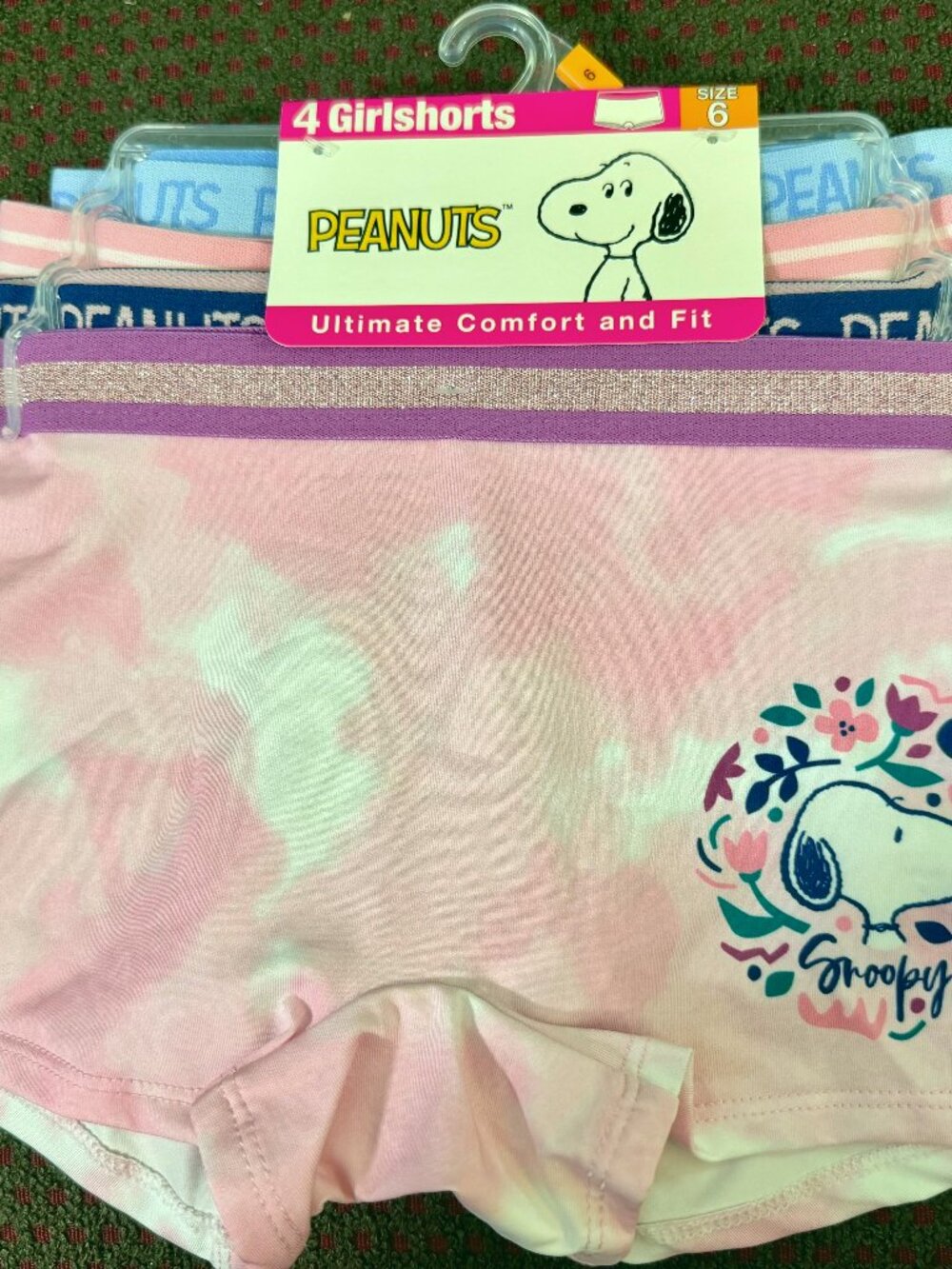 Snoopy Peanuts Girls 4pk Underwear Briefs Panties Size 6 NEW Colorful Gift NIP